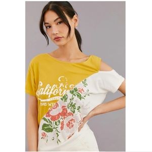 NWT ANTHRO Pilcro Spliced California Graphic Cotton Tee size XS